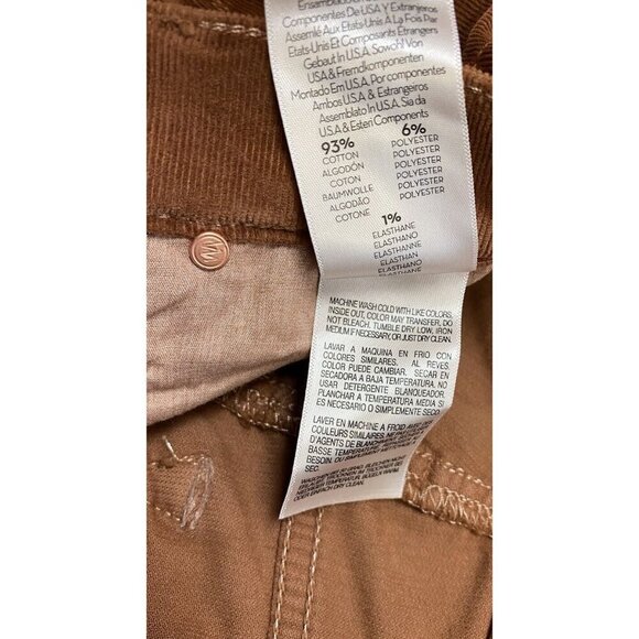 Mother Sz 24 pants Mid Rise Dazzler Ankle Corduroy Brown Cozy Preppy New - Picture 7 of 11